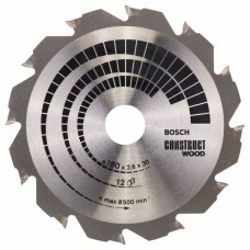 BOSCH ConstructWood pjovimo diskas 180x2,6 mm T12