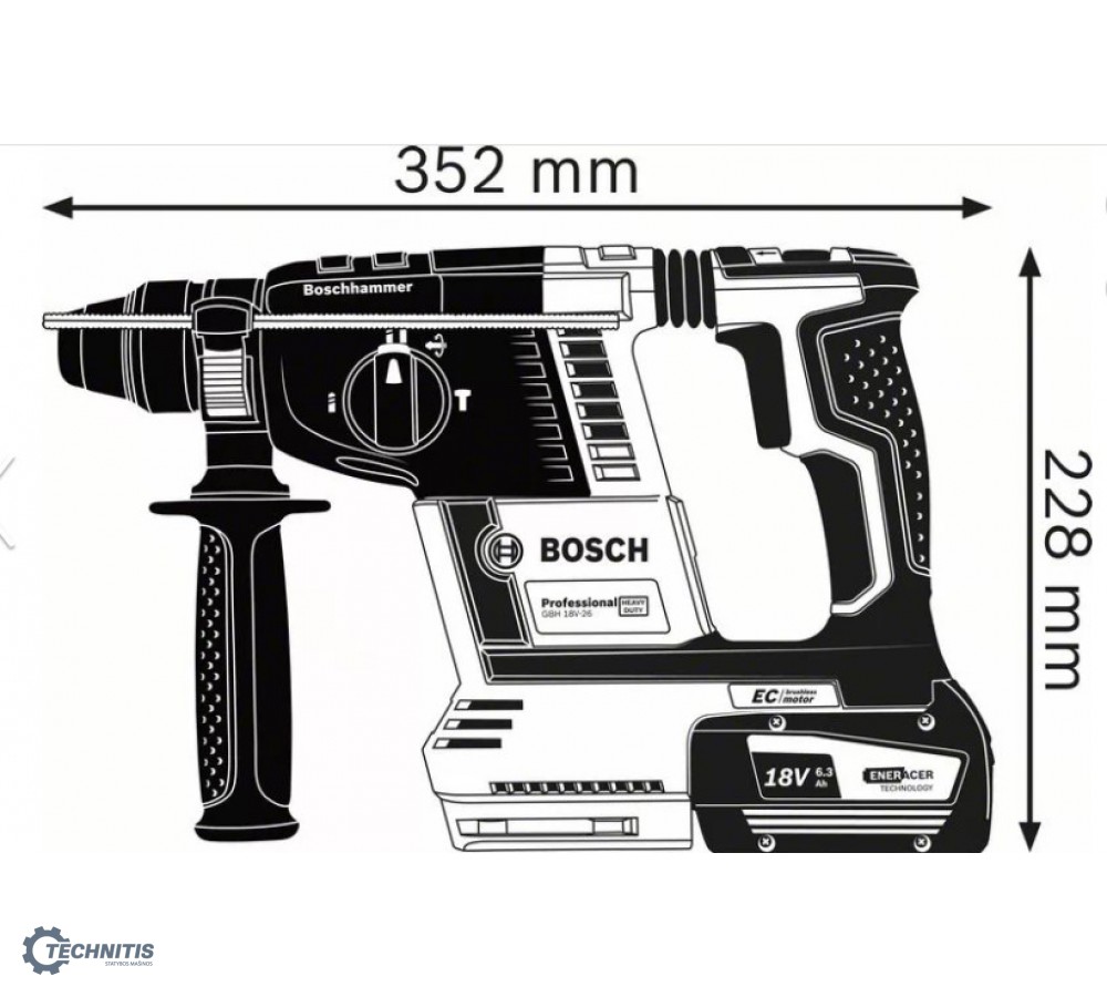 Bosch Gbh 18v 26 F Gde 18v 16 Perforatorius 2x6 Ah L Boxx