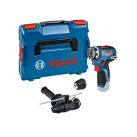 BOSCH GSR 12V-35 FC gręžtuvas - suktuvas + 2 adapteriai SOLO L-Boxx