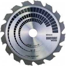 BOSCH ConstructWood pjūklo diskas 235x2,8 mm T16