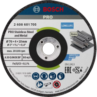 BOSCH PRO Stainless Steel and Metal surištas šlifavimo diskas 76x4x10 mm 2 vnt.